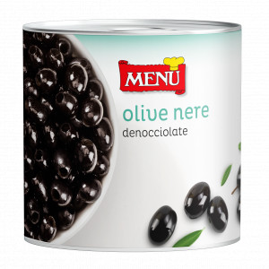 Olive nere denocciolate (Aceitunas negras sin hueso) Lata de 2400 g p. n.