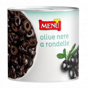 Olive nere a rondelle - Sliced Black Olives Tin 2400 g nt. wt.