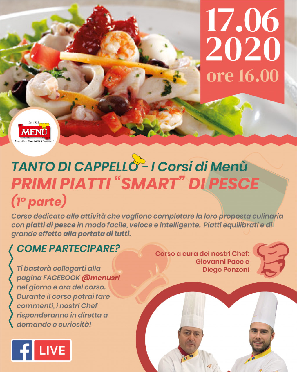 Primi Piatti Smart Di Pesce 1 Parte Diretta Facebook Veranstaltungen Menu Srl Industria Specialita Alimentari