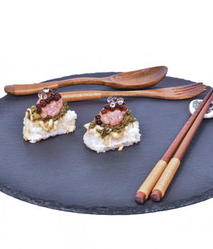 NIGIRI CON GRELOS Y QUESO SCAMORZA