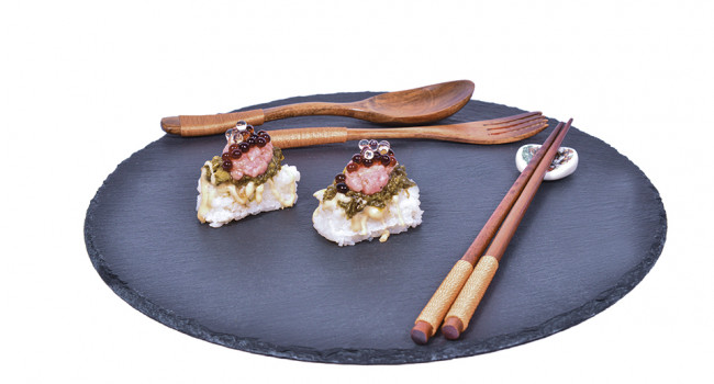 NIGIRI CON GRELOS Y QUESO SCAMORZA