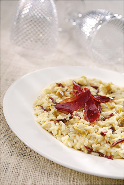 Risotto con asparagi e petto d'oca