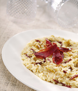 Risotto aux asperges et magret d'oie