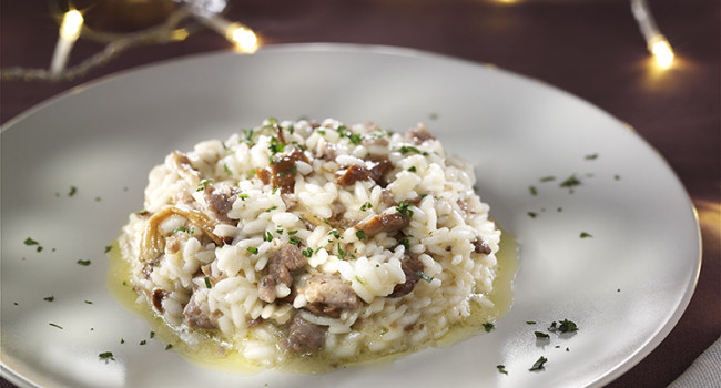 Risotto with Sausages and Mushrooms