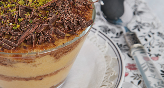 Tiramisu aux pistaches sans gluten