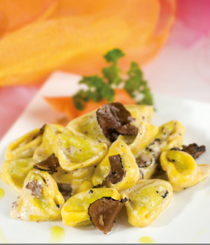 Tortelloni con Grancrema de boletus y trufa